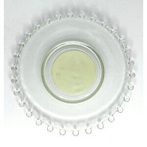 Claire Burke Decorative Pillar Candle Stand Clear Glass Knobbed Edge 8” 2001